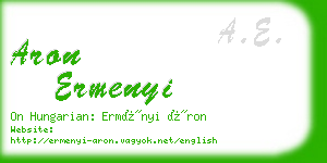 aron ermenyi business card